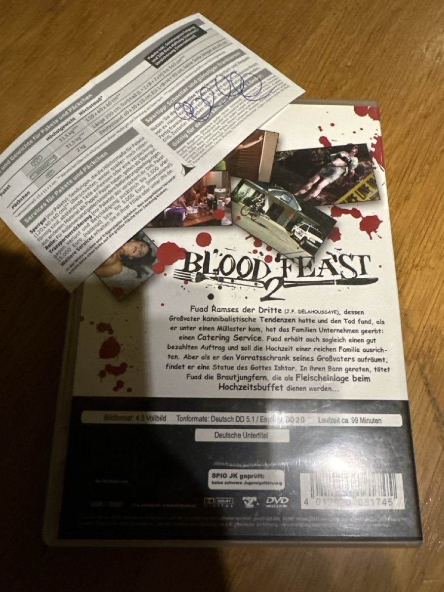 Tutti i DVDs: Blood feast 2 dvd – Usato da Benken ZH venduto da Audi-erich 1
