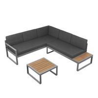 Gartenlounge ODESSA von Gonser Anthrazit – Sitzgruppe