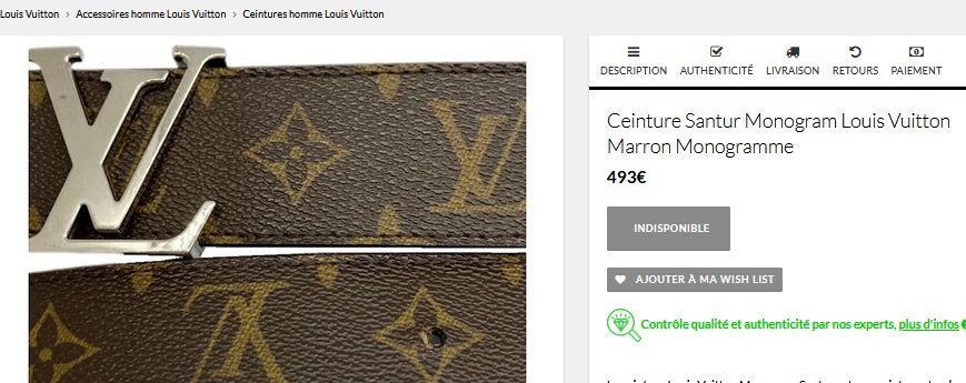 Louis Vuitton Cinture: Louis Vuitton Monogram Gürtel / ceinture – Usato da Collonges venduto da Auganien 8