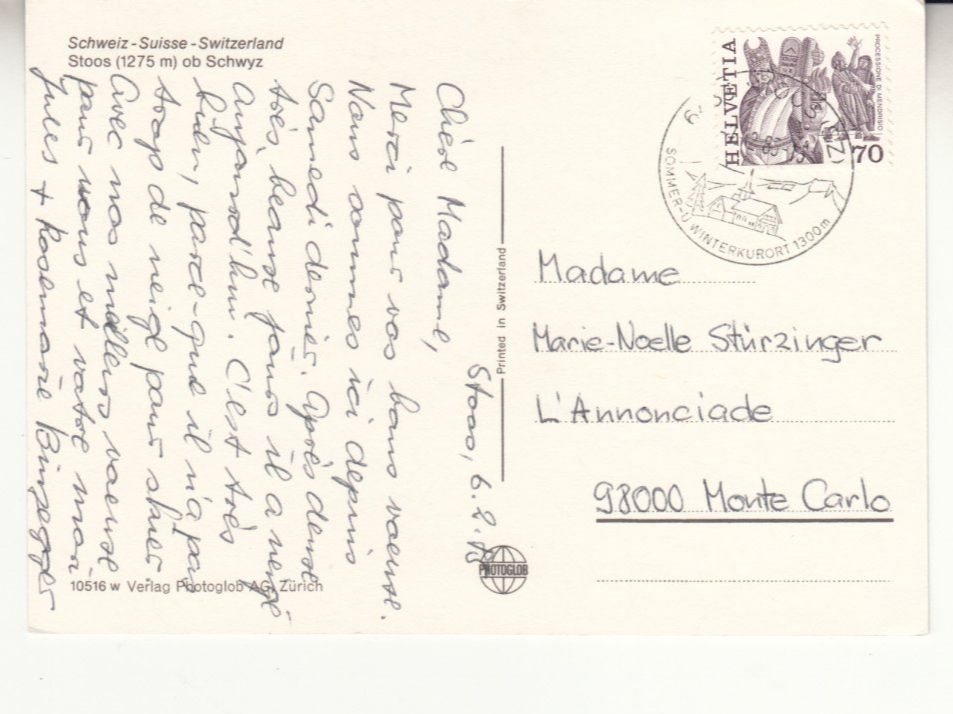 Cartoline postali: Stoos 1985 – Usato da Bürglen TG venduto da StampGraf 1