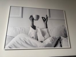 Wandbild Schwarz-Weiss Motiv mit weissem Rahmen 70x100cm