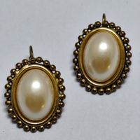Rossi Bijoux Vintage Ohrclips Perle Frankreich #C1