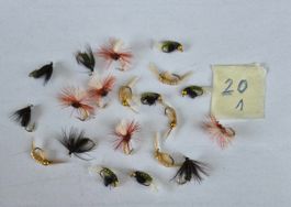 20  Verschiedene Trockenfliegen und Nymphen