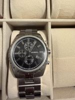 Orologio uomo Fossil cronografo nero metallo usato