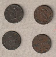 Frankreich, 1 Centime 1849 A und 1851 A