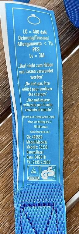 Tutti gli attrezzi: 2 Spanngurten 3m mit Schnalle, 2,5cm breit – Usato da Meierskappel venduto da suesle