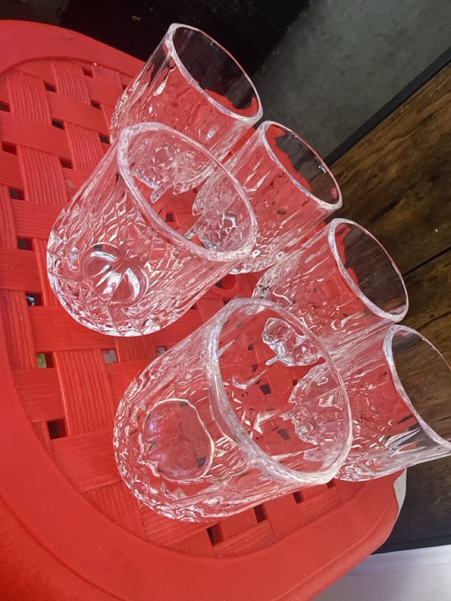 Bicchieri: 6 Trinkgläser mit Rautenmuster, Glas,  – Usato da Zürich venduto da Pingu333 3