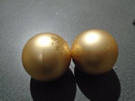 Weihnachtskugel 2 Stück, goldfarbig, Schneeflocke