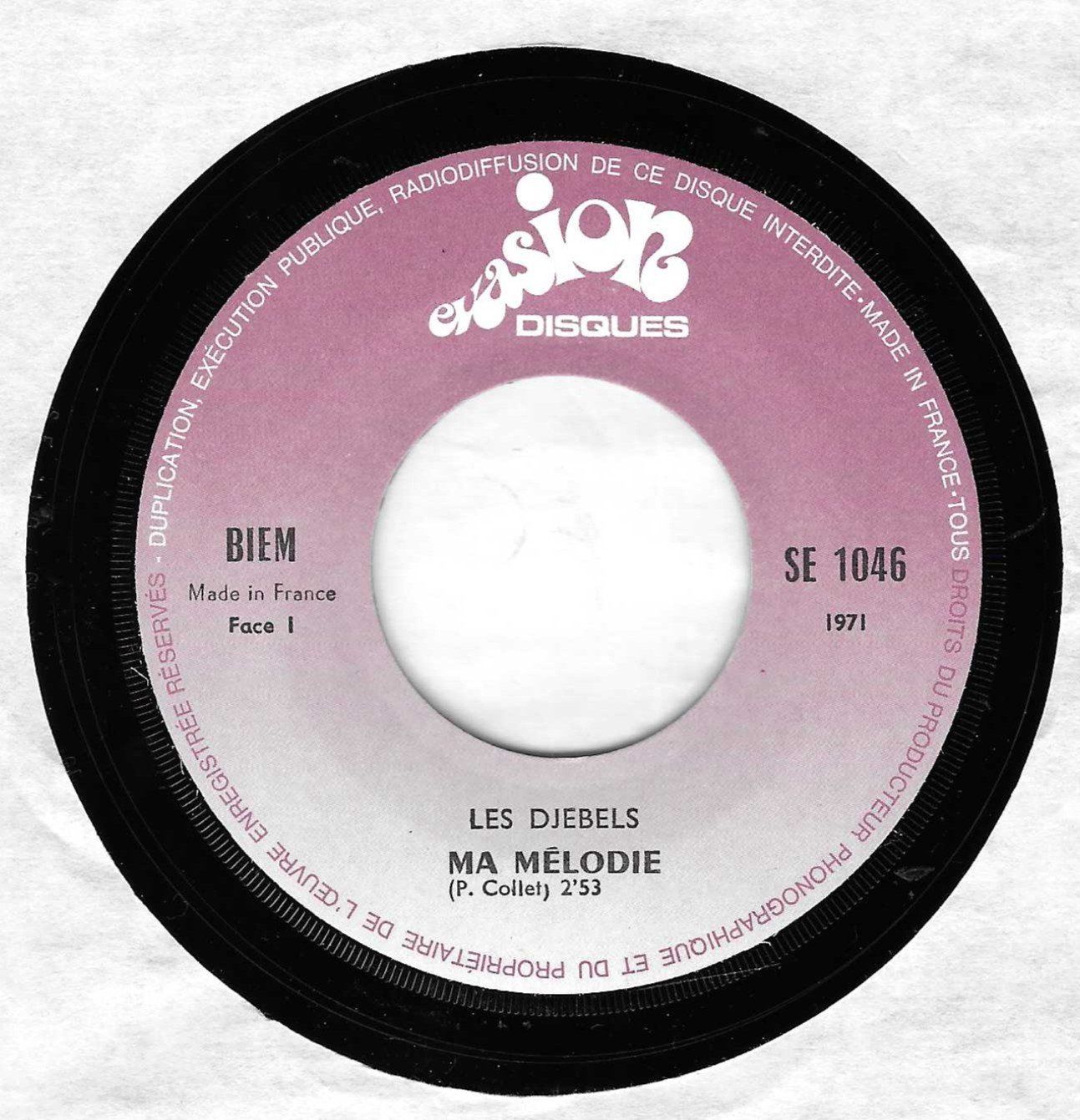 Dischi in vinile: LES DJEBELS  -  MA MELODIE  + 1 – Usato da Bex venduto da Giorgiob 2