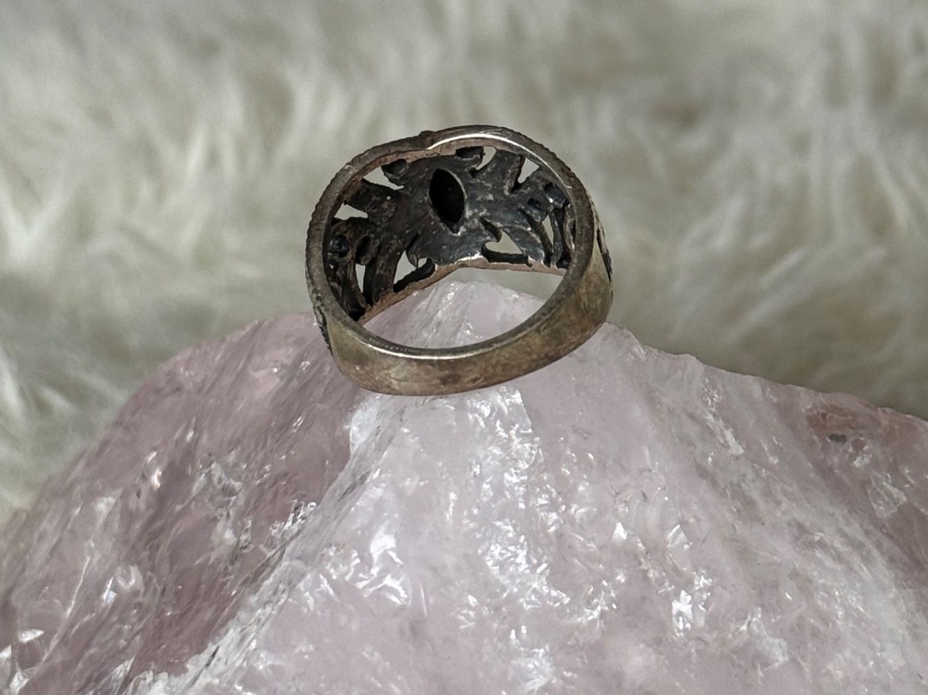 Anelli: Vintage Silberring 925 mit schwarzem Stein – Usato da Istighofen venduto da Ringparadies 2