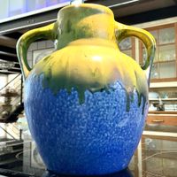 JUGENDSTIL VASE KERAMIK FRANKREICH UM 1900, TOP