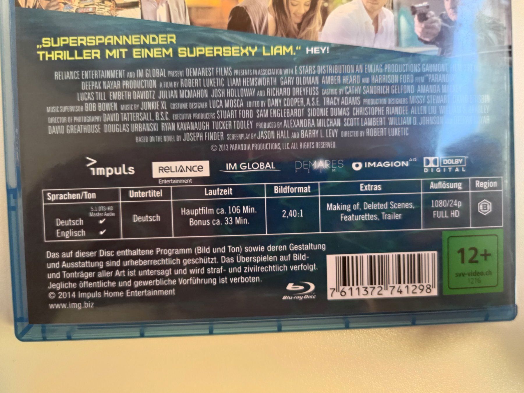 Tutti i DVDs: Paranoia - riskantes Spiel – Usato da Liestal venduto da Kratzilla 3