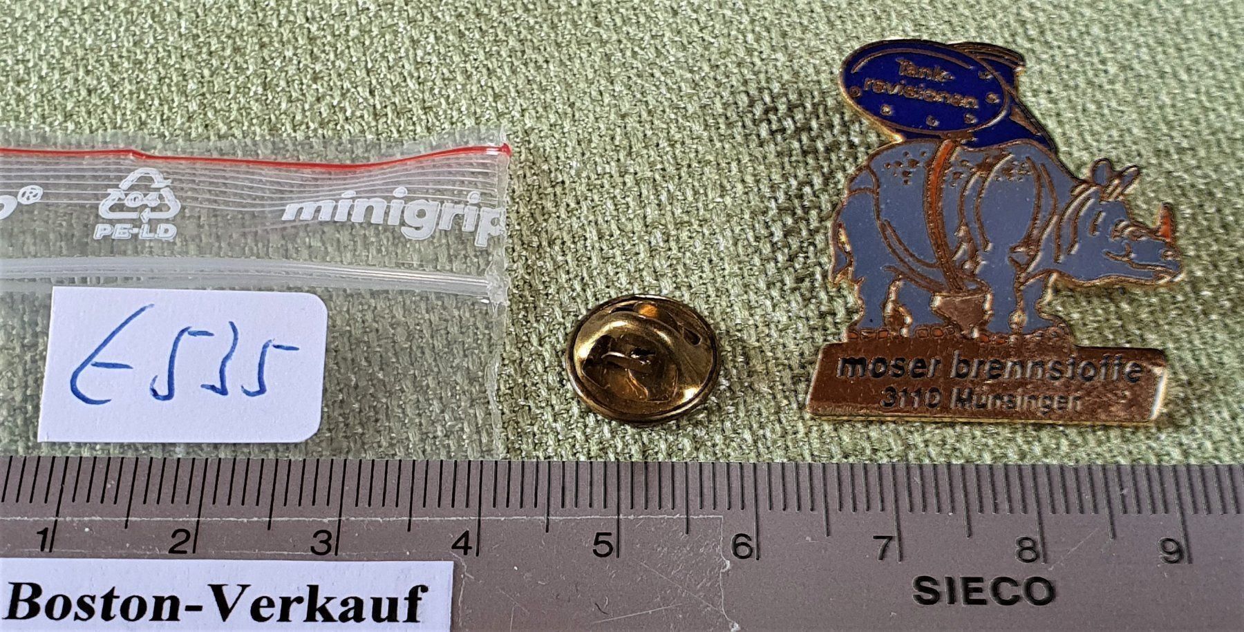 Plaketten & Abzeichen: E535  Pin Moser Tankrevisionen Münsingen – Gebraucht aus Reinach BL von Boston-Verkauf 2
