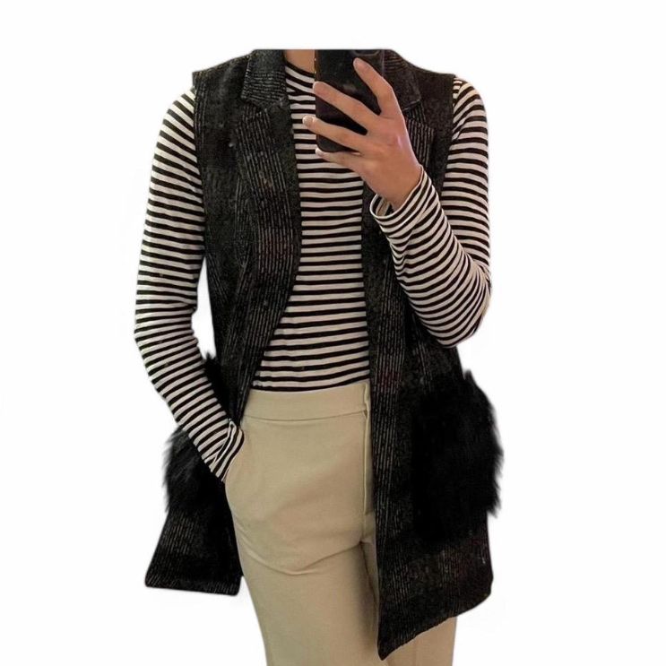 Zara Gilets: Damen Weste Zara Basic Karomuster schwarz/braun Grösse M  – Neuf (Voir description) à Zürich par cel_cw9k