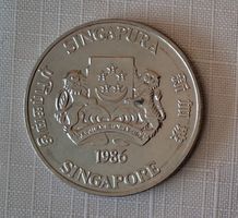 Pièce de 10 dollars Singapour 1986