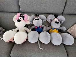 3 grosse 60cm Diddl - Diddlina Stofftiere, 60cm gross