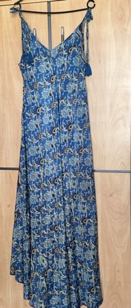 Robe longue imprimée vintage en soie 70% taille M
