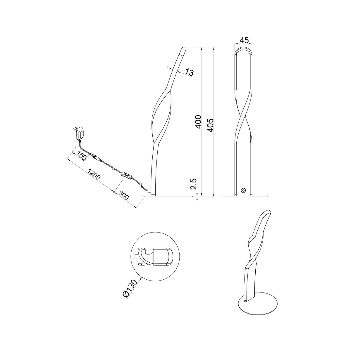 Lampade: LED Tischleuchte, Sand, 41 cm Höhe – Nuovo (secondo la descrizione) da Kreuzlingen venduto da Smart-Light 8