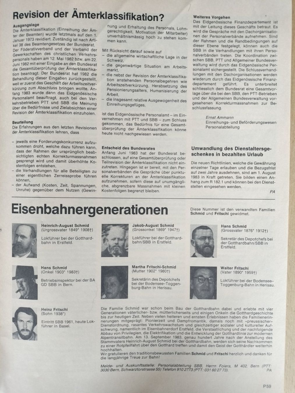 Riviste & Magazine: SBB CFF FFS Nachrichtenblatt von 1983 – Usato da Schwanden Sigrisw venduto da pho_2mc9 5