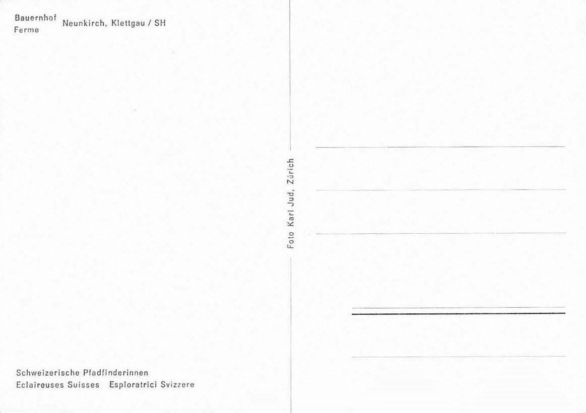 Cartoline postali: NEUNKIRCH SH PFADFINDERINNEN 1950 – Usato da Winterthur venduto da SchatzchischtliWinti 1