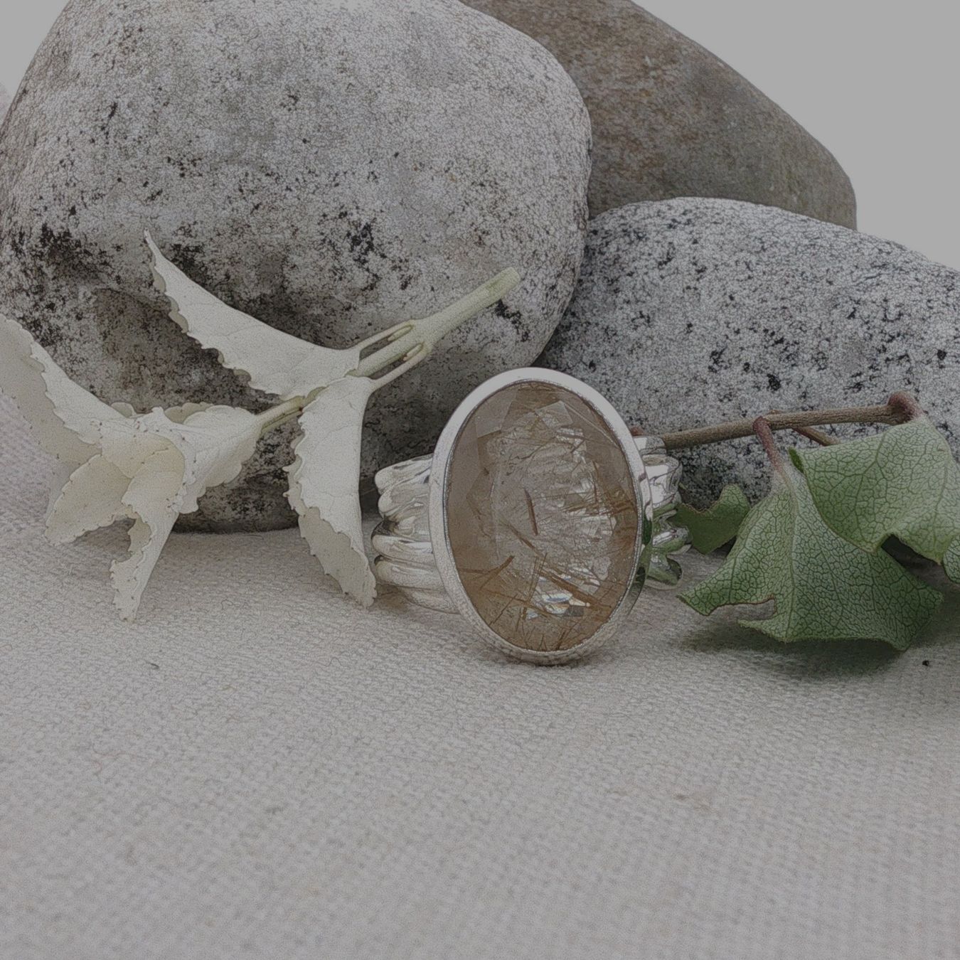 Olga Ribler Bagues: Statement Silber Ring 925 - Rutilquarz - Grösse 56 – Neuf (Voir description) à Luzern par Schmuckoutlet 3