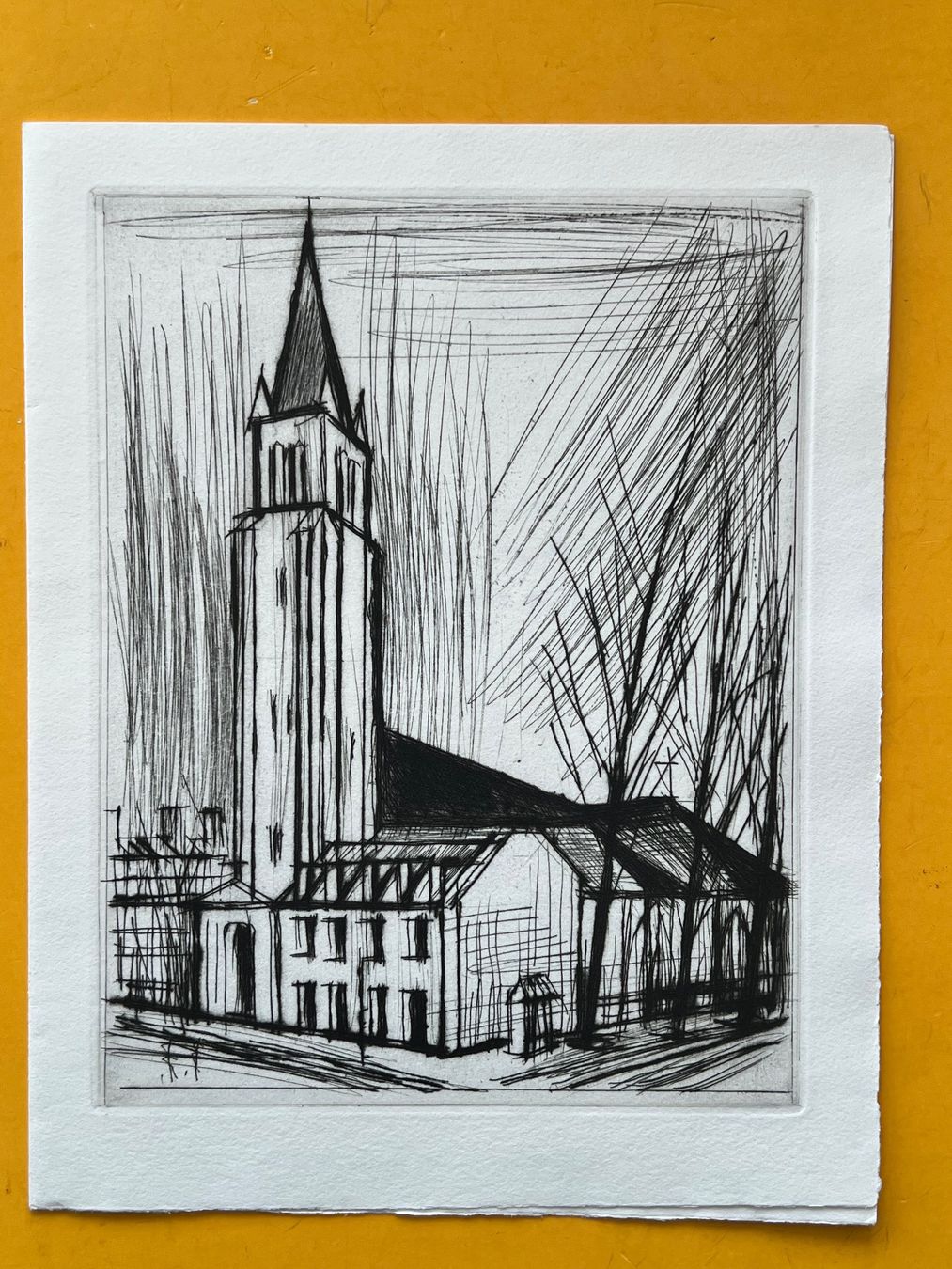 Dipinti: Bernard Buffet, Originalradierung Neujahrsblatt 1970 – Usato da Adliswil venduto da bilderboerse-zuerich 1