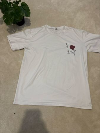 T-shirt blanc rose motif japonais taille M
