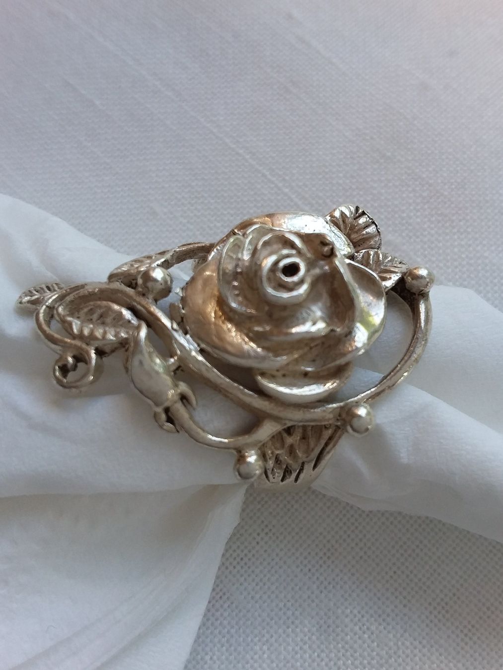 Anelli: Wunderschöner Sterling Silber Rosen Ring Gr 52 – Usato da Zürich venduto da Aleick 4