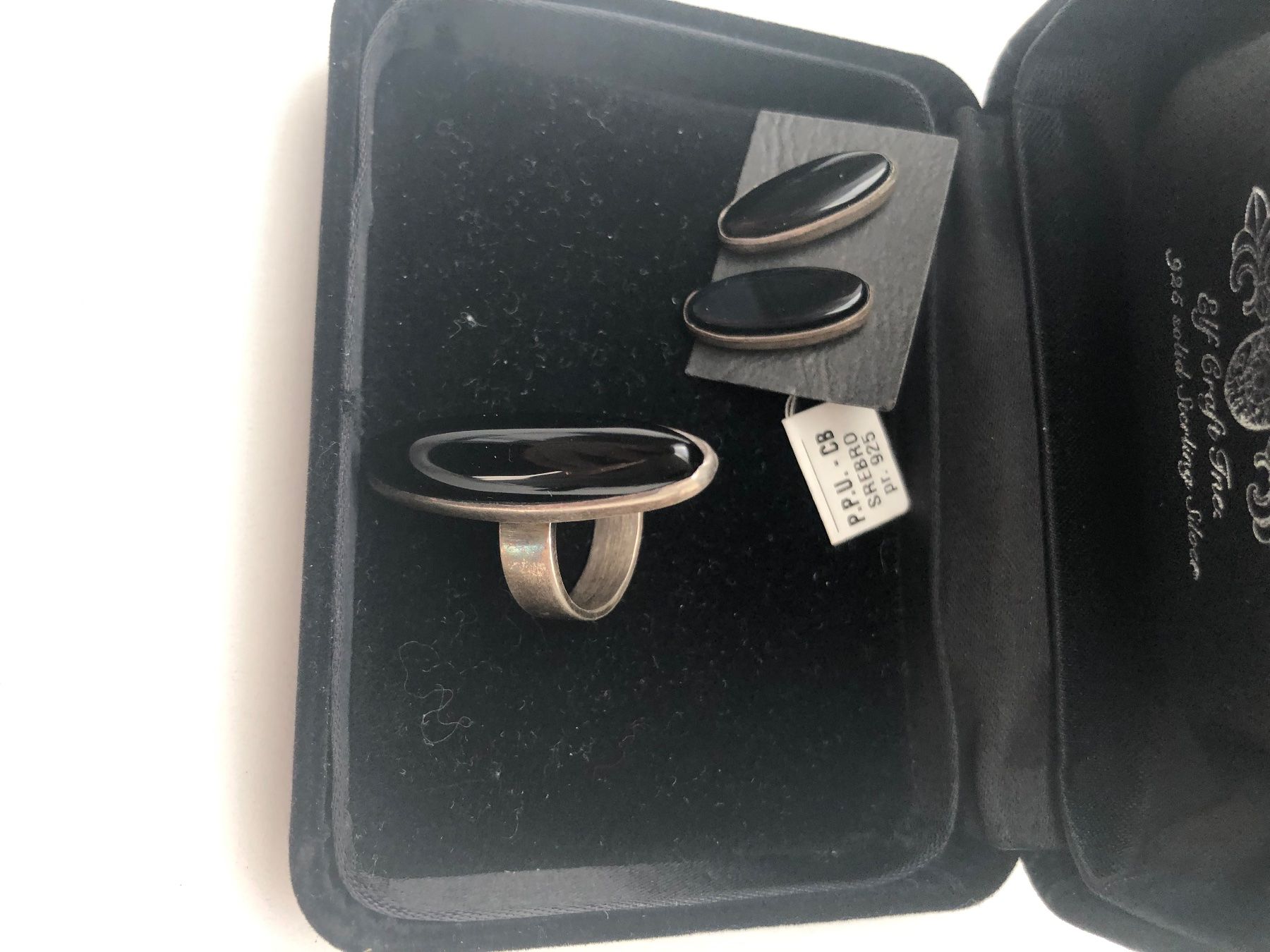 Orecchini pendenti & Orecchini a lobo: Wunderschöne Ring und Ohrringe mit echte schwarze Stein – Usato da Buchs-ZH venduto da Birikina 9