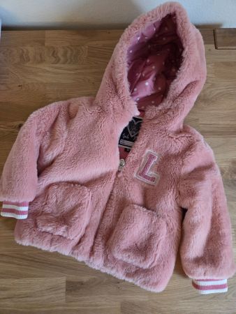 Rosa Mädchen Jacke mit Kapuze, Grösse 92