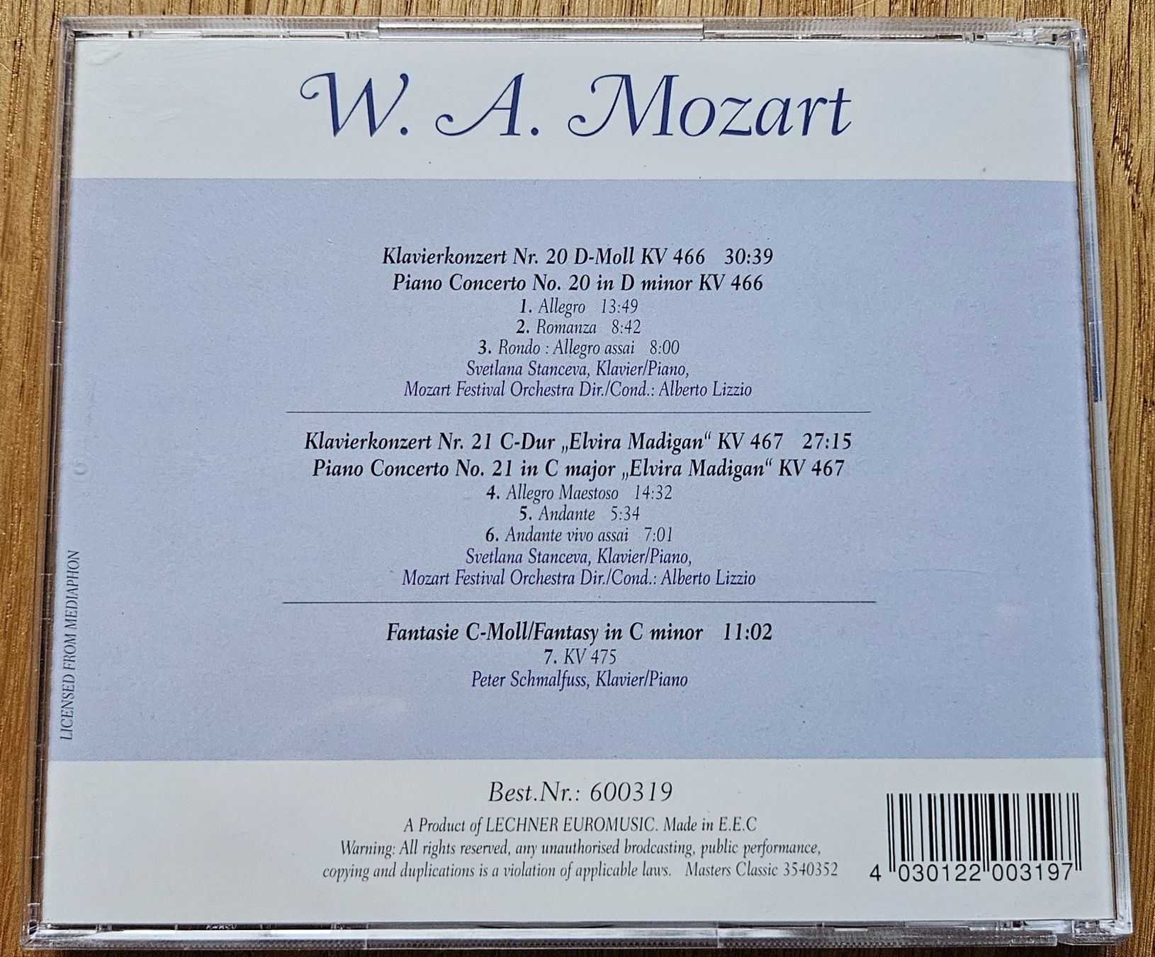 CD: CD Mozart: Klavierkonzerte – Usato da Schaffhausen venduto da asyouwestley 2