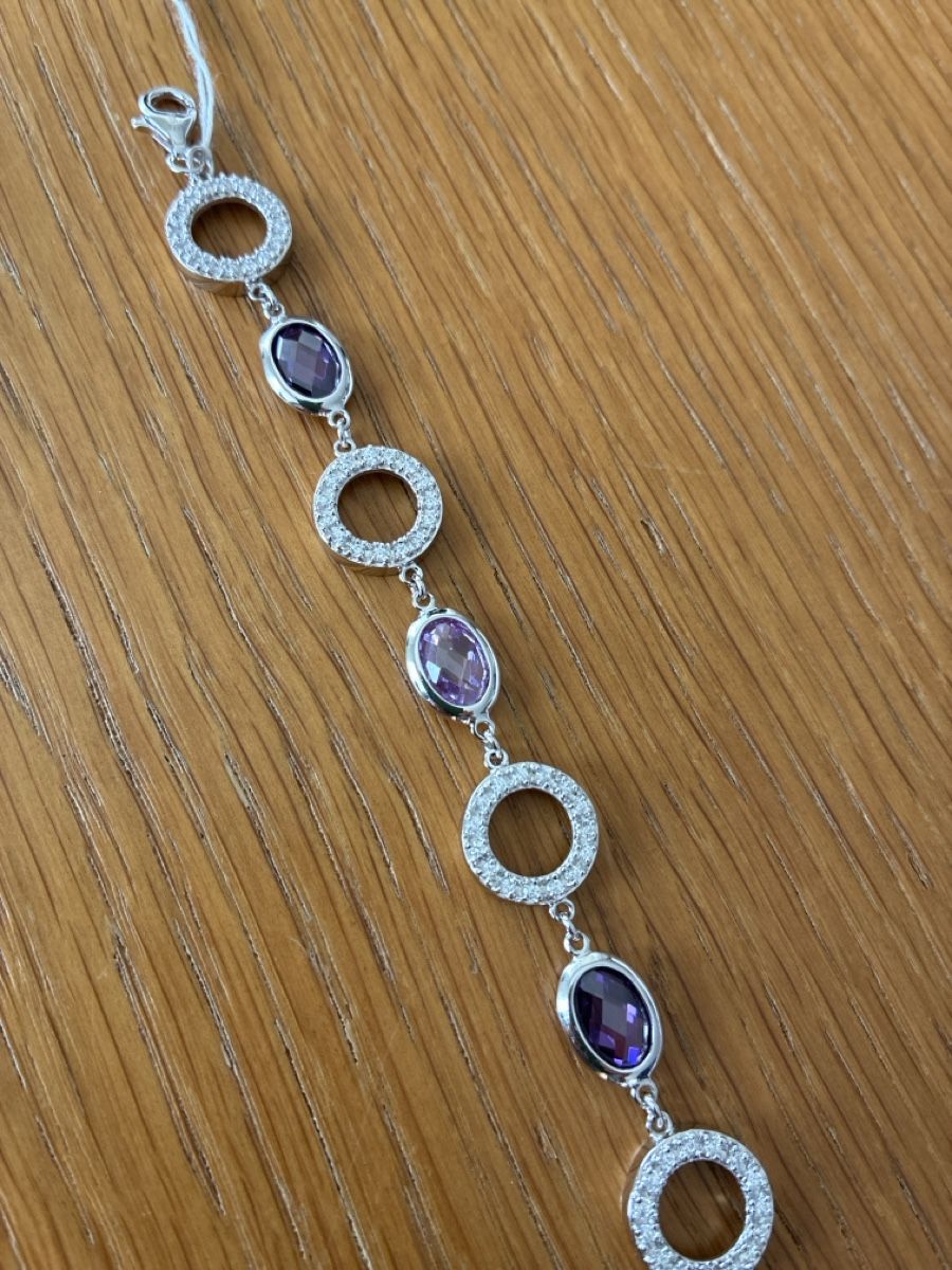 Bracciali & Braccialetti: Wunderschönes Armband mit lila Steinen, Modeschmuck – Nuovo (secondo la descrizione) da Mühlau venduto da hofstattuhu 2