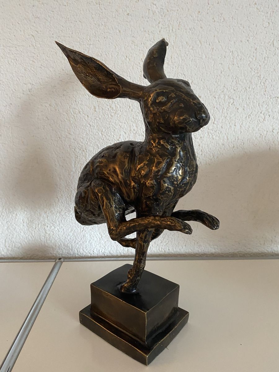 Skulpturen & Statuen: Bronze,  rennender Feldhase – Neu (gemäss Beschreibung) aus Zürich von eileenchen1 2
