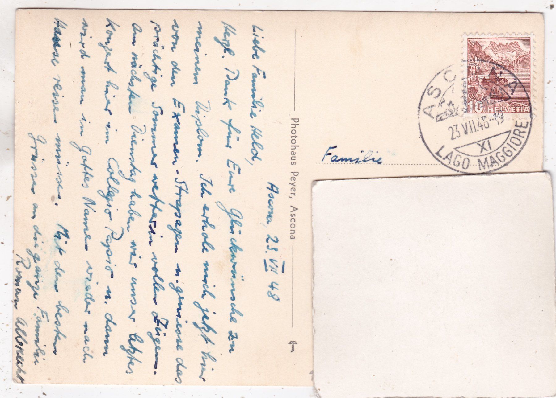 Ansichtskarten: Ascona 1948 – Gebraucht aus Herisau von Lisegrat2008 1