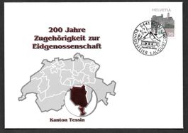 Sonderbrief Kt. Tessin 200 Jahre Eidgenossenschaft 1.8.2003