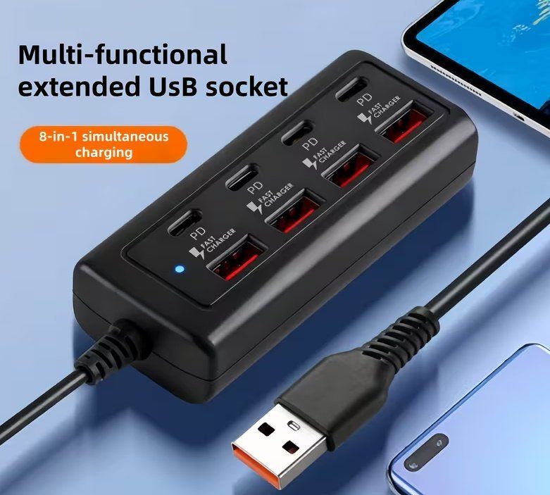 Hub & Switch: 8-Port USB Hub (4 USB-A + 4 Type-C) – Nuovo (secondo la descrizione) da Nidau venduto da EXP40 1