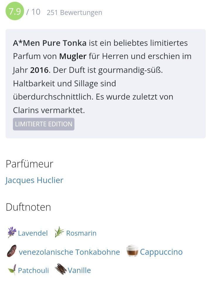 Mugler Profumi & Eau de Toilette: 2 ml PURE TONKA MUGLER ABFÜLLUNG – Nuovo (secondo la descrizione) da St. Gallen venduto da CaliSunshine 3