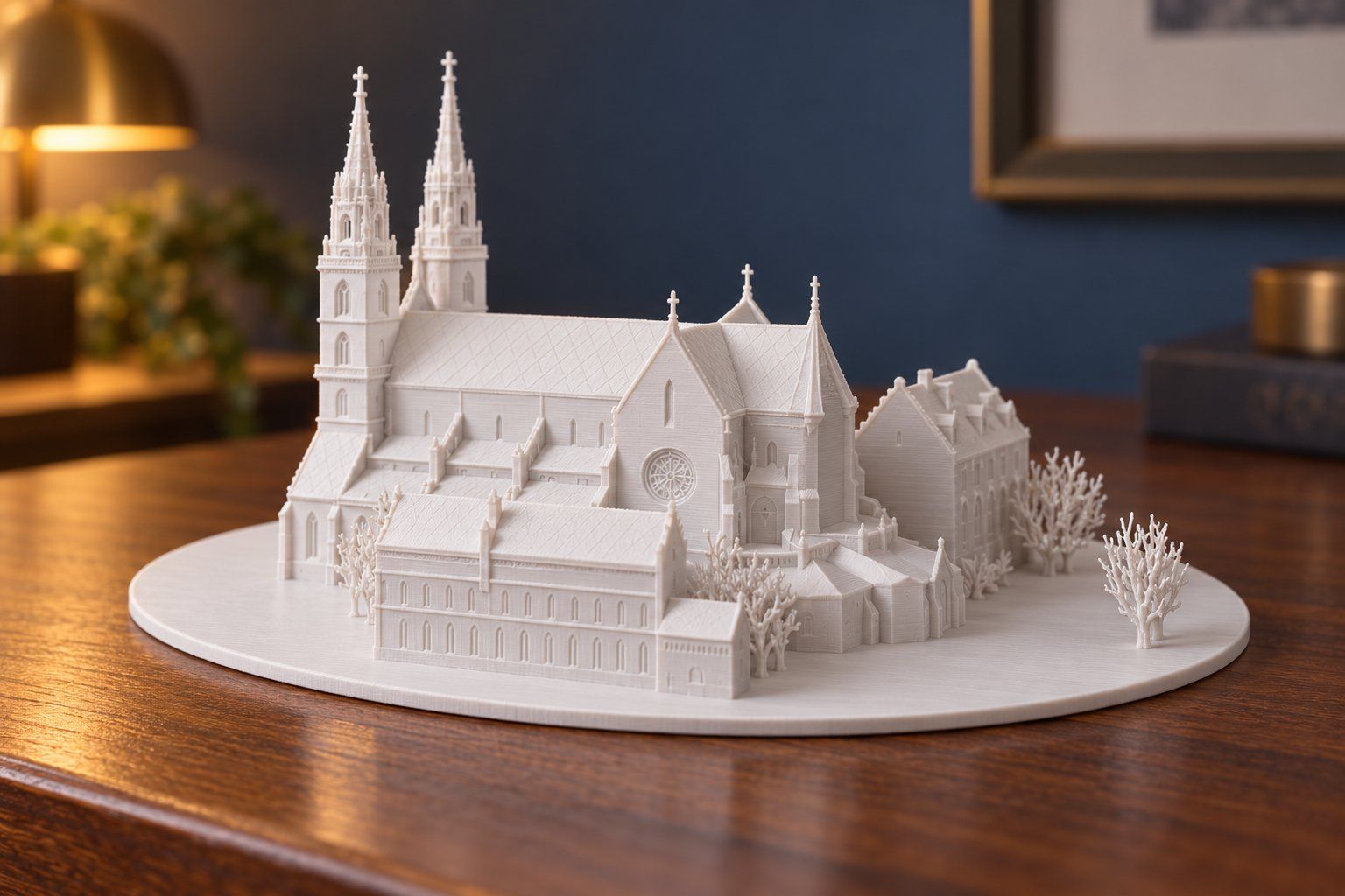 Alle Dekorationen: Basel Minster 3D Model – White Decorative Miniature – Gebraucht aus Basel von 3DXD 1