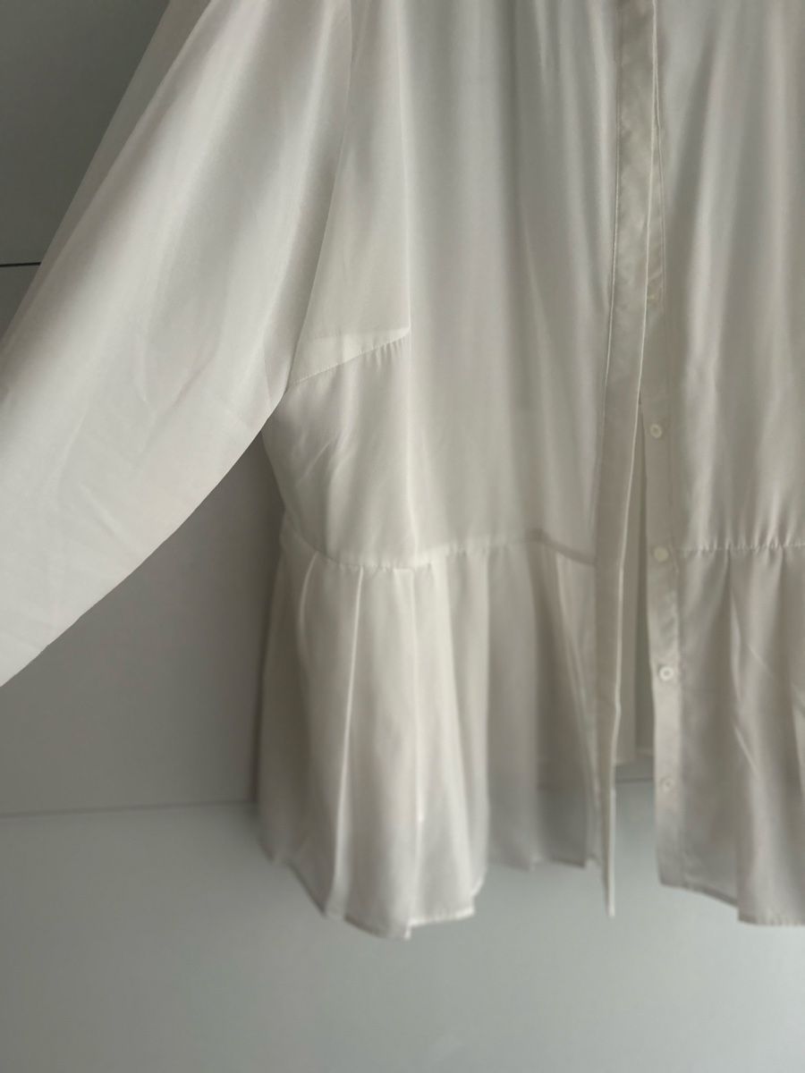 Camicette: Weisse Bluse mit Fallten Gr 48/50, – Usato da Oftringen venduto da Jola16 2