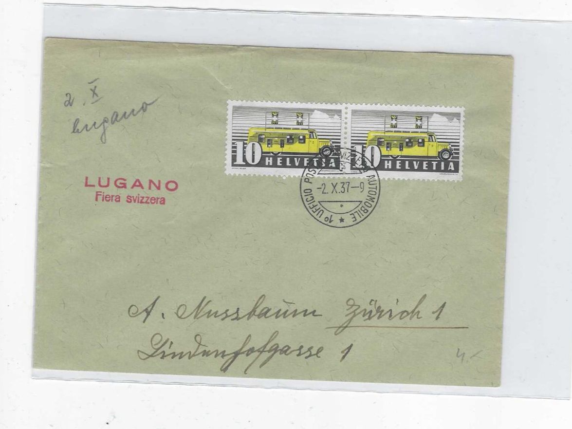 Tutti i francobolli: CH/AUTOMOB.BÜRO 1937/ 2 AUFLAGE – Usato da Dintikon venduto da bonita099