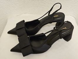 ZARA Slingback Pumps mit Schleife – Gr. 38 – Neu – Schwarz