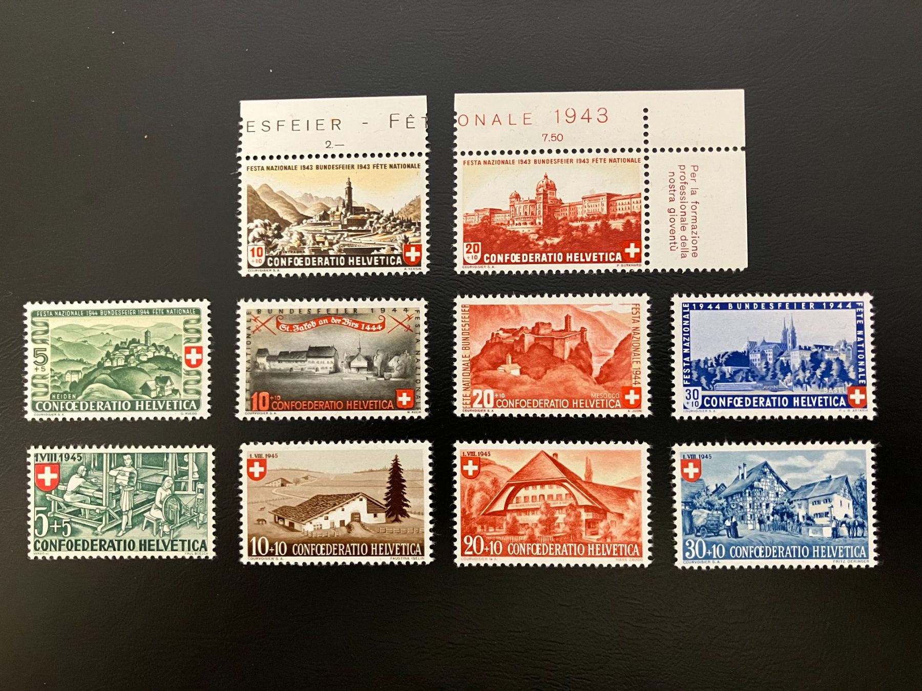 Alle Briefmarken: Pro Patria 20-29** Postfrisch, mit Eckstücken – Neu (gemäss Beschreibung) aus Solothurn von SO_Phila