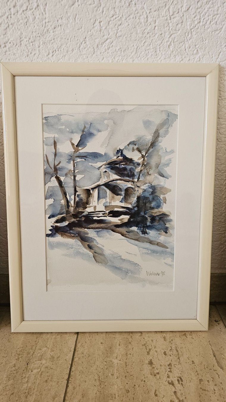 Dipinti: Bildertrio "Pavillon" - je 43 x 22 cm – Usato da Sugiez venduto da Elyriah 2