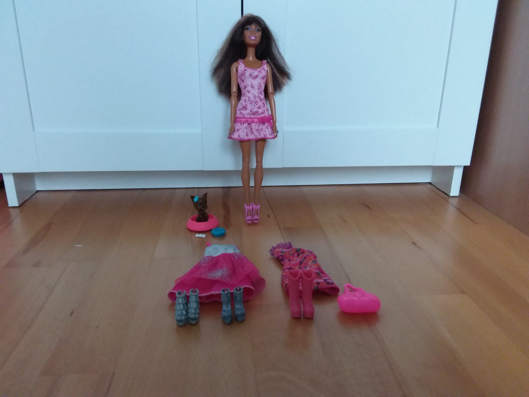 Bambole: Barbie mit Kleider, Schuhe und Hund – Usato da Widen venduto da Cariff 1