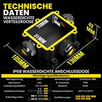 PEBA IP68 Abzweigdose 3-fach – wasserdichter Kabelverbinder