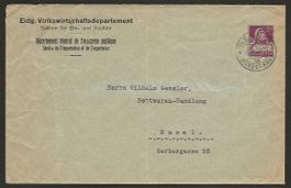 1923 20 Rp. Ganzsache v Volkswirtschaftsdep. n Basel