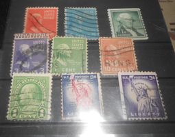 Briefmarken USA frankierte  8 Stueck Konvolut