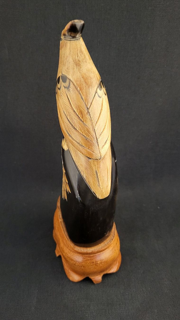 Statuette: Horn-Schnitzerei VOGEL – Usato da Basel venduto da spinne02 2