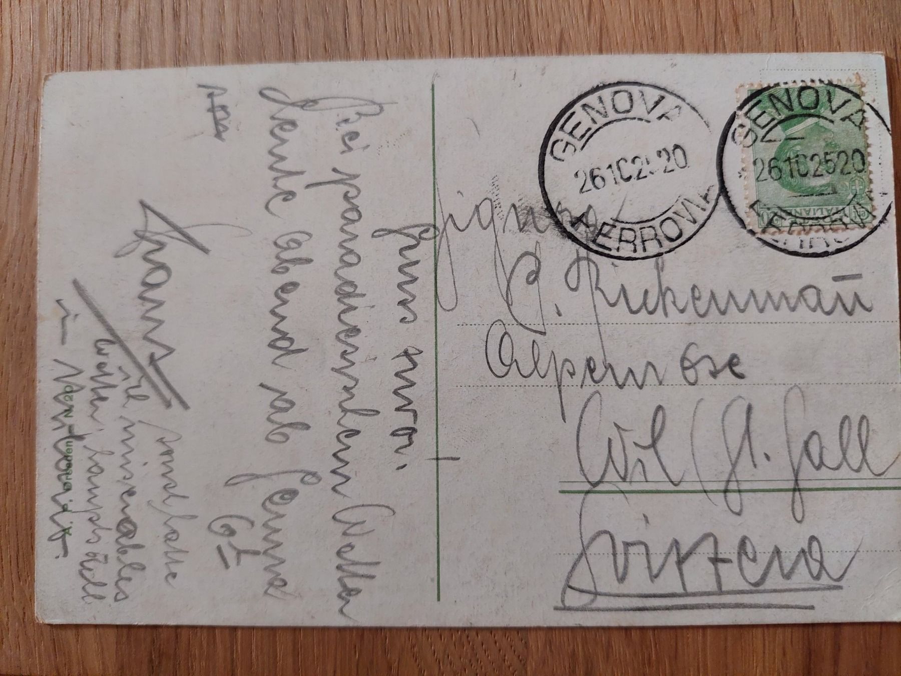 Cartoline postali: Ansichtskarte Genua von 1925 – Usato da Elsau venduto da isidobrany09 1