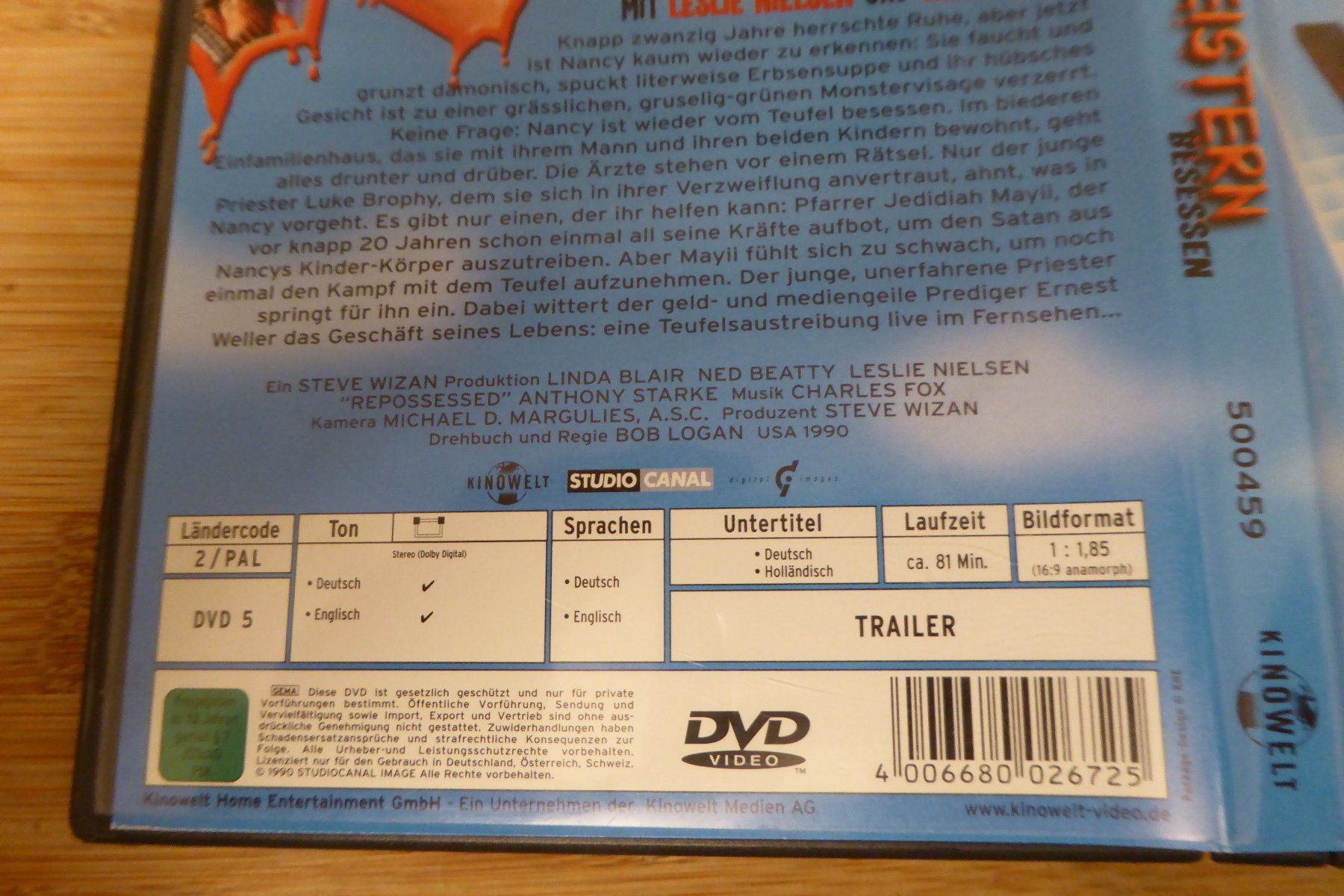 Tutti i DVDs: DVD Von allen Geistern besessen – Usato da Allschwil venduto da Summelsarium 2